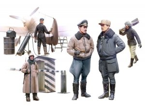 ICM 48086 WWII German Luftwaffe Pilots and Ground Personnel in Winter Uniform (1:48)