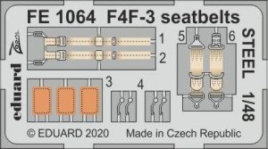Eduard FE1064 F4F-3 seatbelts STEEL 1/48 HOBBY BOSS