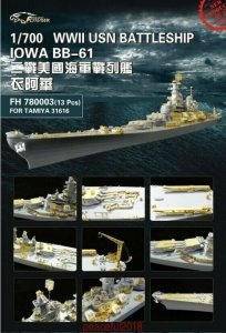 FlyHawk Model FH780003 WWII USN Battleship Iowa Gold Medal Edition (For Tamiya 31616) 1/700