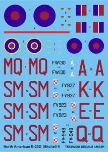 Techmod 48003 - North American B-25D Mitchell II (1:48)