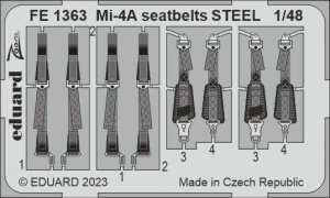 Eduard FE1363 Mi-4A seatbelts STEEL TRUMPETER 1/48