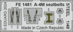 Eduard FE1481 A-4M seatbelts STEEL MAGIC FACTORY 1/48
