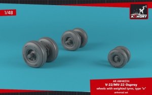 Armory Models AW48334 V-22/MV-22 Osprey wheels w/ weighted tires type “a” 1/48