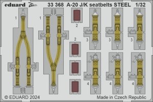Eduard 33368 A-20J/ K seatbelts STEEL HONG KONG MODELS 1/32