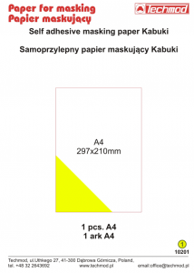 Techmod 10201 Self adhesive masking paper Kabuki / samoprzylepny papier maskujący Kabuki