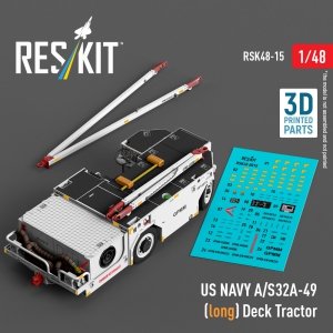 RESKIT RSK48-0015 US NAVY A/S32A-49 (long) Deck Tractor (3D Printed model kit) (1/48)