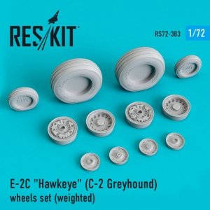 RESKIT RS72-0383 E-2C HAWKEYE (C-2 GREYHOUND) WHEELS SET (WEIGHTED) 1/72