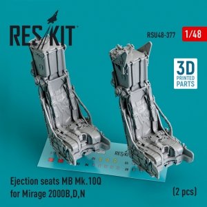 RESKIT RSU48-0377 Ejection seats MB Mk.10Q for Mirage 2000B,D,N (2 pcs) (3D Printed) 1/48