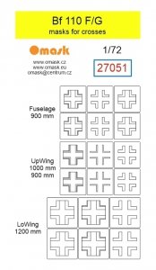 Omask 27051 Messerschmitt Bf-110 F / G - Masks for Crosses 1/72