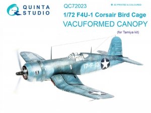 Quinta Studio QC72023 F4U-1 Corsair (Bird cage) vacuformed clear canopy (for Tamiya kit) 1/72