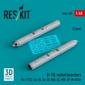 RESKIT RS48-0529 B-13L rocket launchers (2 pcs) (3D Printed) 1/48
