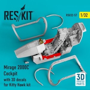 RESKIT RSU32-0057 Mirage 2000C Cockpit with 3D decals for Kitty Hawk kit (1/32)