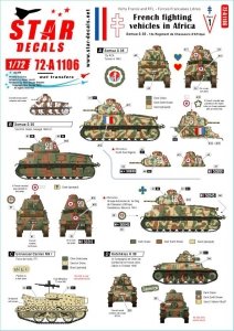 Star Decals 72-A1106 French Fighting Vehicles in Africa # 1 Vichy France and the FFL - Forces Francaises Libres 1/72