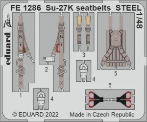Eduard FE1286 Su-27K seatbelts STEEL MINIBASE 1/48