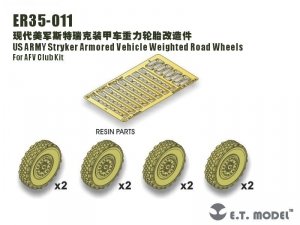 E.T. Model ER35-011 US ARMY Stryker Armored Vehicle Weighted Road Wheels For AFV Club 1/35