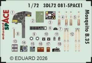Eduard 3DL72081 Mosquito B.35 SPACE for AIRFIX 1/72