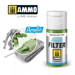Ammo of Mig 0810 ACRYLIC FILTER Bright Green 15 ml