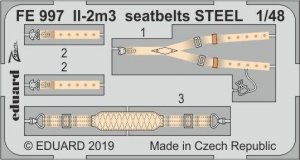 Eduard FE997 Il-2m3 seatbelts STEEL 1/48 TAMIYA