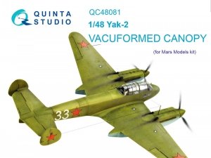 Quinta Studio QC48081 Yak-2 vacuformed clear canopy (for Mars Models kit) 1/48