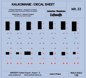 Weikert Decals DEC223 Emblematy na hełmy niemieckie - LUFTWAFFE - vol. 23 1/35