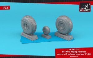 Armory Models AW32320 B-17F/G Flying Fortress wheels w/ weighted tyres type “b” (GS) 1/32
