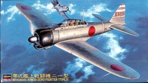Hasegawa JT43 MITSUBISHI A6M2B Zero Fighter Type 21 1/48
