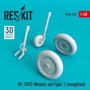 RESKIT RS48-0356 BF-109G WHEELS SET TYPE 1 (WEIGHTED) 1/48