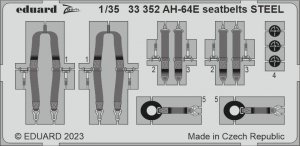 Eduard 33352 AH-64E seatbelts STEEL TAKOM 1/35