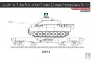 Takom 2125X Jagdpanther G1 Early Production w/Zimmerit & Schwerer Plattformwagen Type SSys 1/35