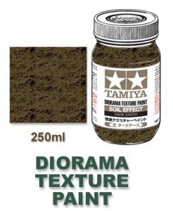 Tamiya 87121 Diorama Texture Paint 250ml - Soil Effect, Dark Earth