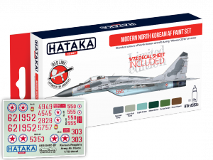 Hataka HTK-AS93d Limited edition - Modern North Korean AF paint set with (1:72) decal sheet (6x17ml)