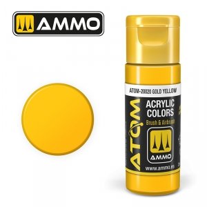 AMMO of Mig Jimenez 20020 ATOM COLOR Gold Yellow 20ml