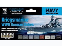 Vallejo 71615 Kriegsmarine WWII German Colors 8 x 17ml