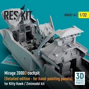 RESKIT RSU32-0141 Mirage 2000D cockpit (Detailed edition) for Kitty Hawk / Zimimodel kit (3D Printed) 1/32