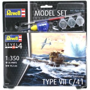 Revell 65154 German Submarine Type VII C/41 Zestaw modelarski z akcesoriami (1:350)