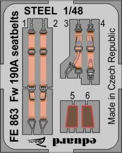 Eduard FE863 Fw 190A seatbelts STEEL EDUARD 1/48