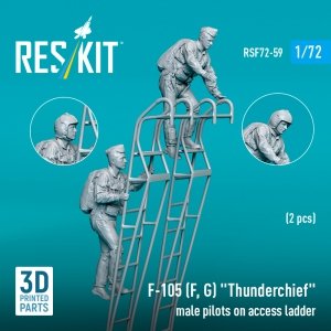 RESKIT RSF72-0059 F-105 (F, G) Thunderchief male pilots on access ladder (2 pcs) (3D Printed) (1/72)