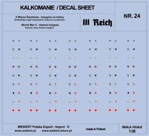 Weikert Decals DEC224 Emblematy na hełmy niemieckie - III REICH - vol. 24 1/35