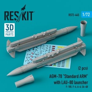 RESKIT RS72-0445 AGM-78 STANDARD ARM WITH LAU-80 LAUNCHER (2 PCS) 1/72