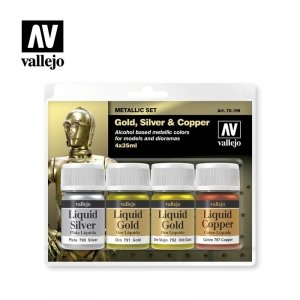 Vallejo 70199 Liquid Gold Set 4 set METALLIC SET 4x35 ml