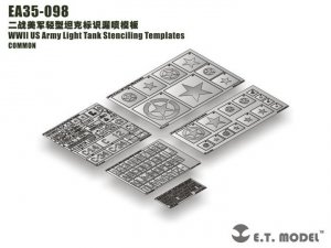 E.T. Model EA35-098 WWII US Army Light Tank Stenciling Templates 1/35