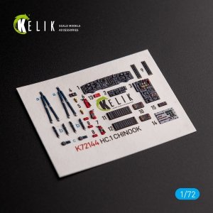 KELIK K72144 HC.1 Chinook - interior 3D decals for Airfix kit 1/72