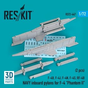 RESKIT RS72-0447 NAVY INBOARD PYLONS FOR F-4 PHANTOM II (2 PCS) (3D PRINTED) 1/72