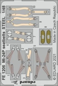 Eduard FE1206 Mi-24P seatbelts STEEL ZVEZDA 1/48