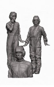 Glowel Miniatures 35063 Polish K2 Black Panther Crew (3 Figures, 3D Printed) 1/35