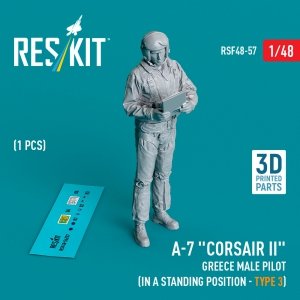 RESKIT RSF48-0057 A-7 Corsair II Greece male pilot (in a standing position - type 3) (1 pcs) (3D Printed) 1/48