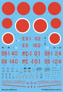 Techmod 24017 Mitsubishi A6M2 Zero 1/24