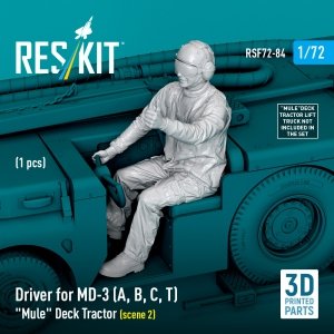 RESKIT RSF72-0084 Driver for MD-3 (A, B, C, T) Mule Deck Tractor (scene 2) (1 pcs) (3D Printed) 1/72