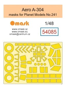 Omask 54085 Aero A-304 Mask (for Planet Models No.241) yellow masking tape 1/48