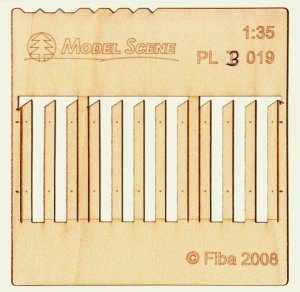 Model scene PL3-019 Wooden fence type 19 Drewniany płot 1/35